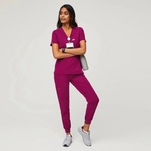 Figs Dark Magenta Zamora Joggers + Catarina Top